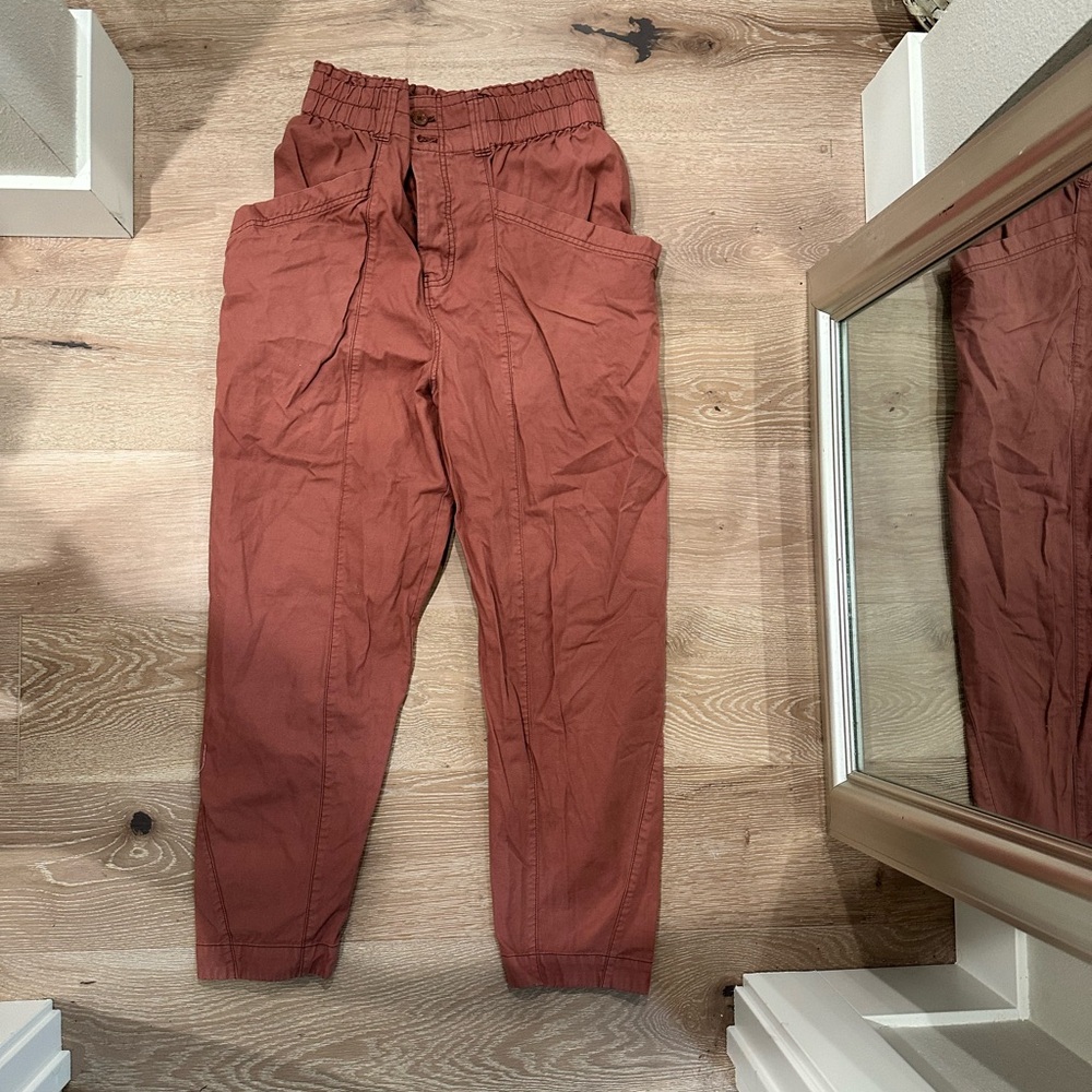 Free People Terracotta Cargo Pants